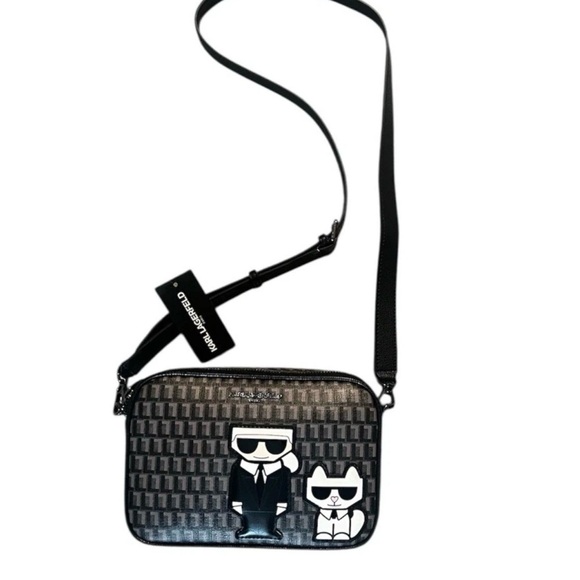 Karl Lagerfeld Black Icon Crossbody Bag NWT with Box